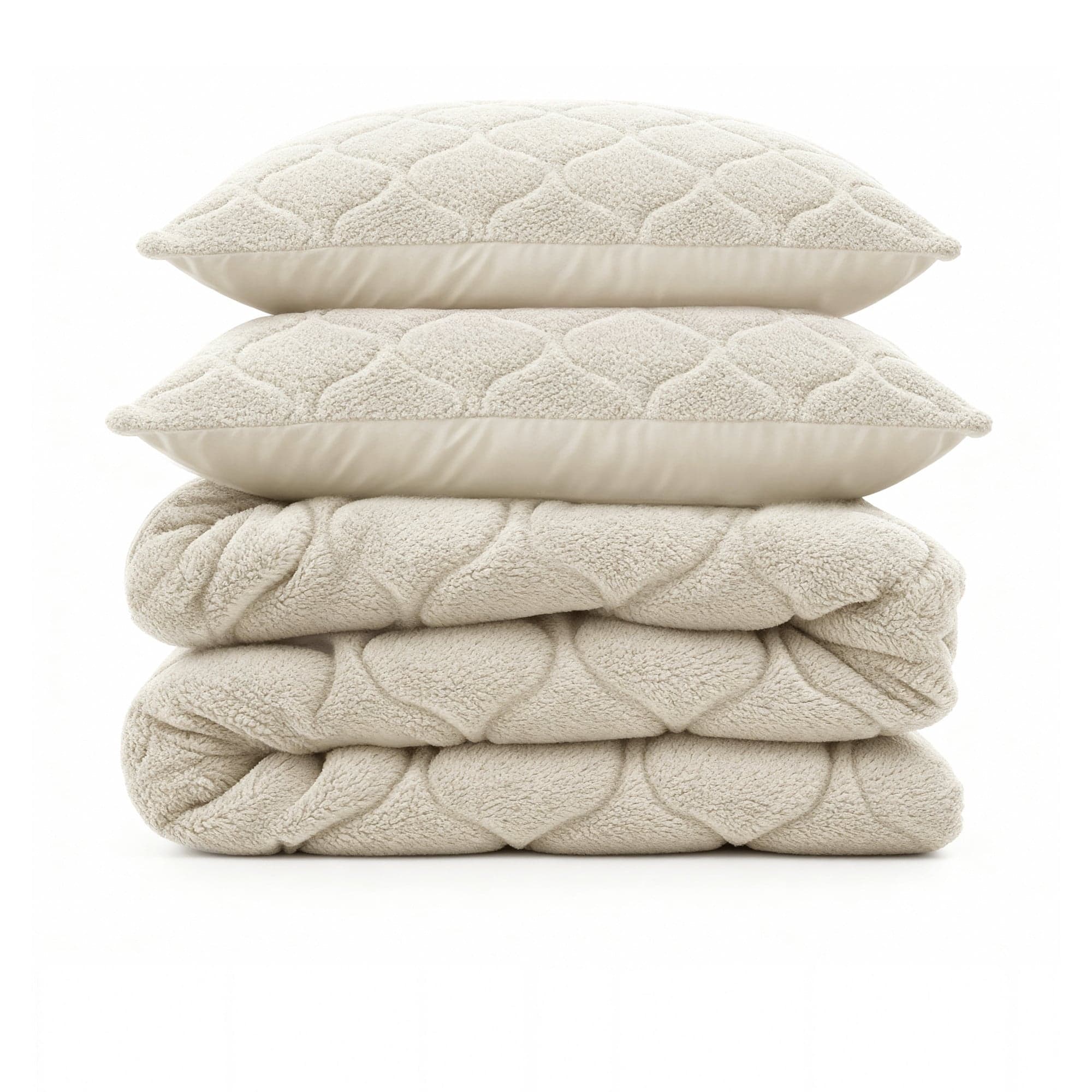 Lazy Dekbed Teddy Beige 200 x 200 Met Luxe Kussenslopen
