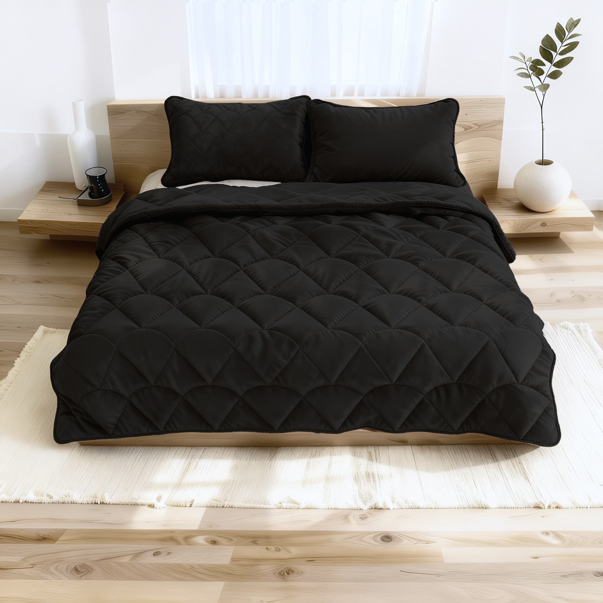 Lazy Dekbed Velvet Zwart 200 x 200 Met Luxe Kussenslopen
