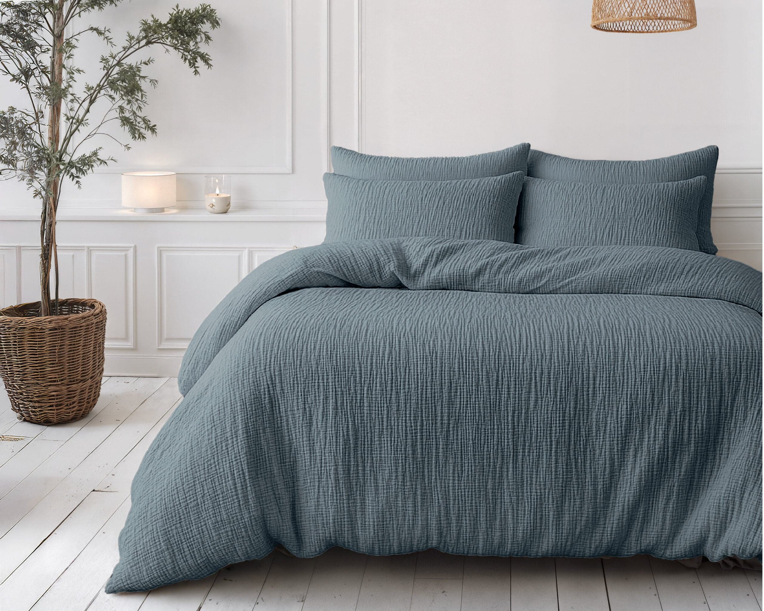 Lazy Dekbed Mousseline Groen 240 x 200 Met Kussenslopen